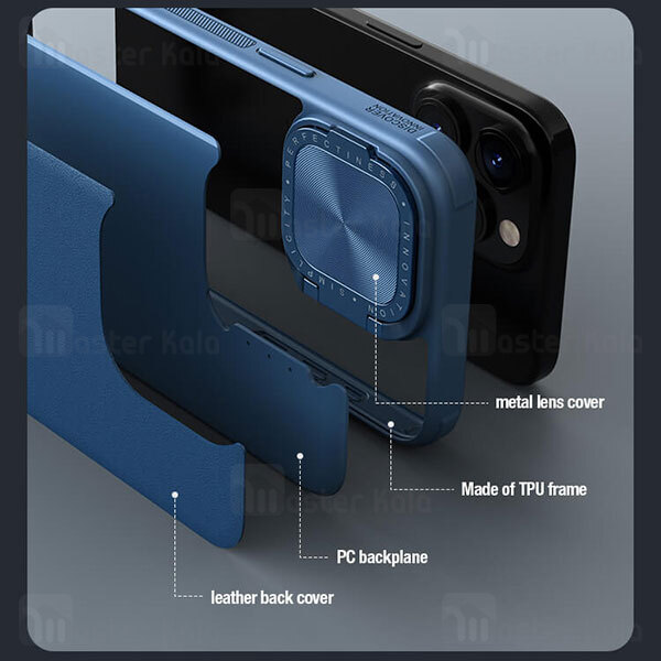 قاب محافظ iPhone 15 Pro Nillkin CamShield Prop Leather Case دارای محافظ دوربین